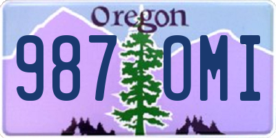 OR license plate 987OMI