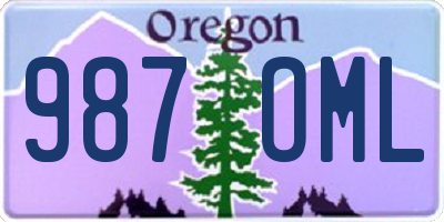 OR license plate 987OML