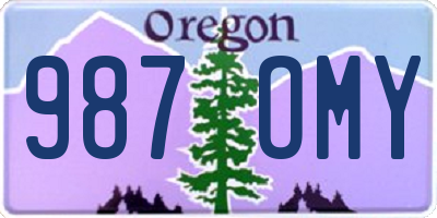 OR license plate 987OMY