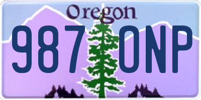 OR license plate 987ONP