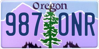 OR license plate 987ONR