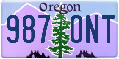 OR license plate 987ONT