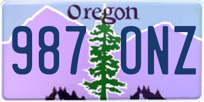OR license plate 987ONZ
