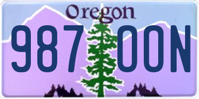 OR license plate 987OON