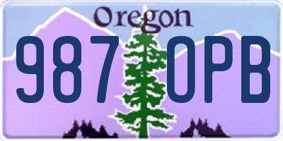 OR license plate 987OPB