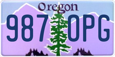OR license plate 987OPG