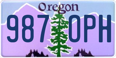 OR license plate 987OPH