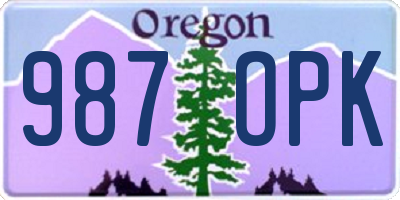 OR license plate 987OPK