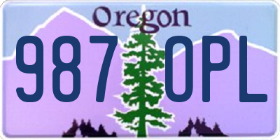 OR license plate 987OPL