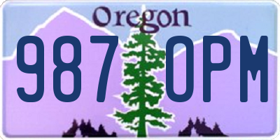 OR license plate 987OPM