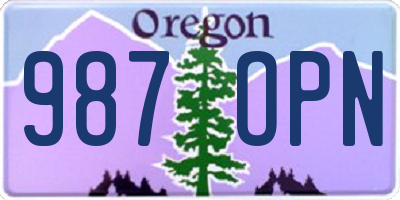 OR license plate 987OPN