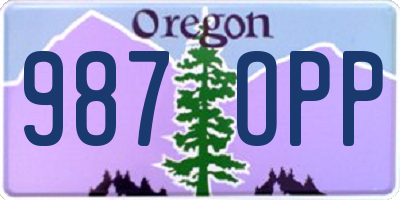 OR license plate 987OPP