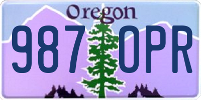 OR license plate 987OPR