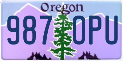 OR license plate 987OPU