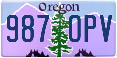 OR license plate 987OPV