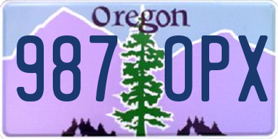 OR license plate 987OPX