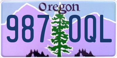 OR license plate 987OQL