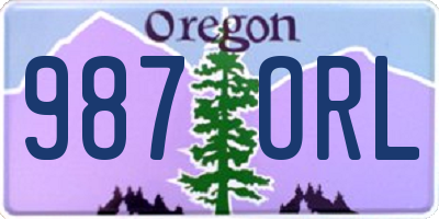 OR license plate 987ORL
