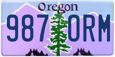 OR license plate 987ORM