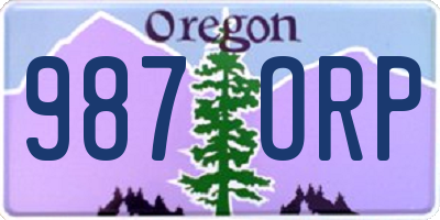 OR license plate 987ORP