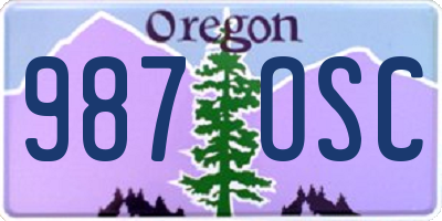 OR license plate 987OSC