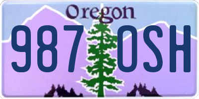 OR license plate 987OSH