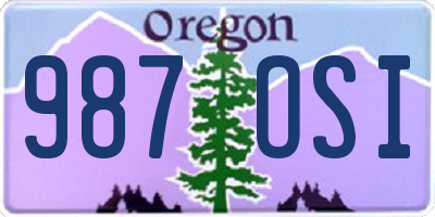 OR license plate 987OSI