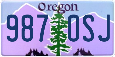 OR license plate 987OSJ