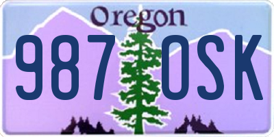 OR license plate 987OSK