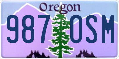 OR license plate 987OSM