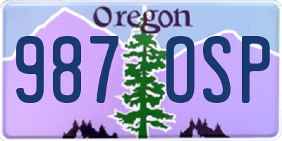 OR license plate 987OSP