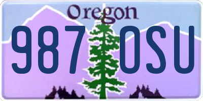 OR license plate 987OSU