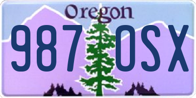 OR license plate 987OSX