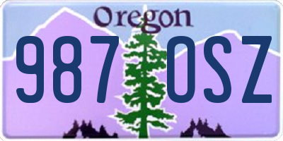 OR license plate 987OSZ