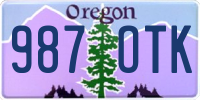 OR license plate 987OTK