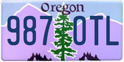 OR license plate 987OTL