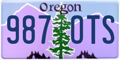 OR license plate 987OTS