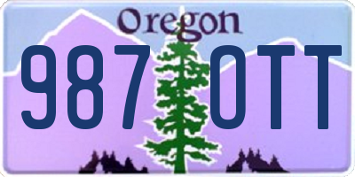 OR license plate 987OTT
