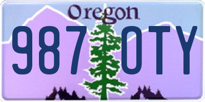OR license plate 987OTY