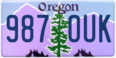 OR license plate 987OUK