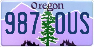 OR license plate 987OUS