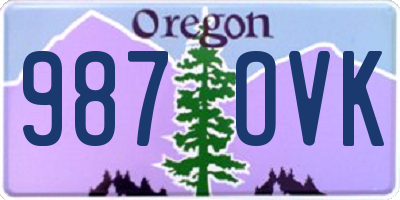 OR license plate 987OVK