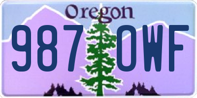 OR license plate 987OWF