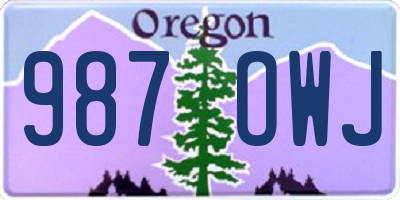 OR license plate 987OWJ