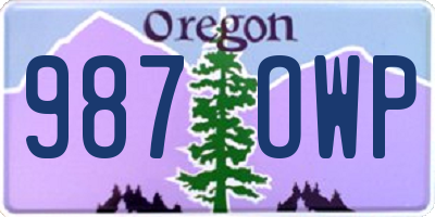OR license plate 987OWP