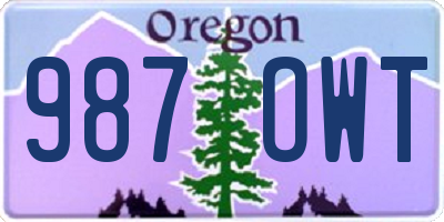 OR license plate 987OWT