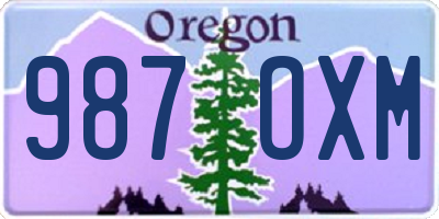 OR license plate 987OXM