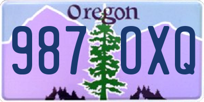 OR license plate 987OXQ