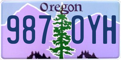 OR license plate 987OYH