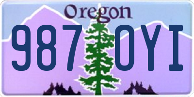 OR license plate 987OYI